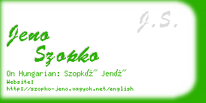 jeno szopko business card